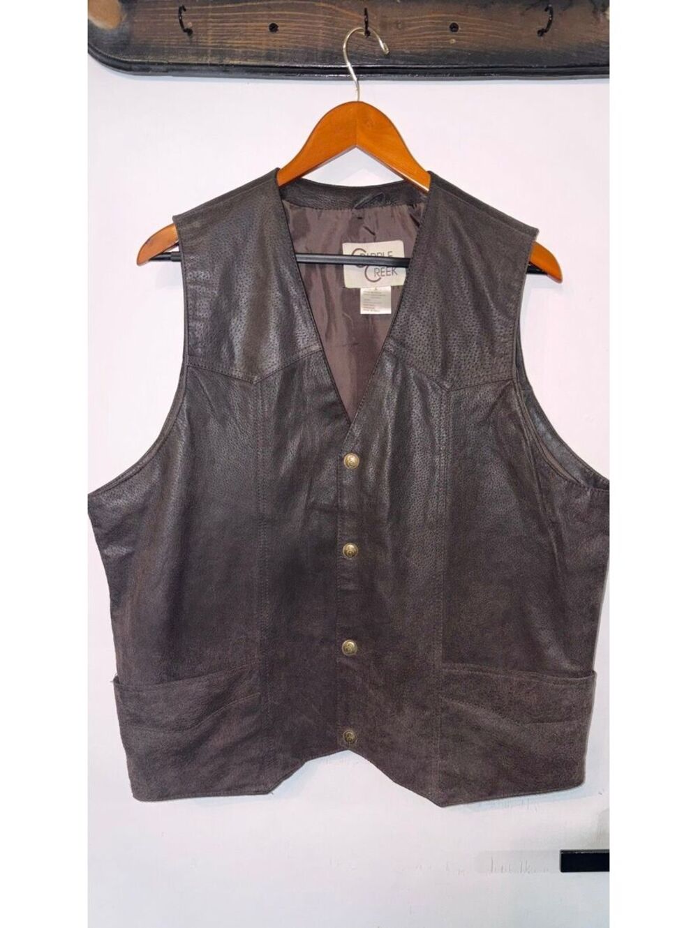 Vintage -Cripple Creek- Leather Vest, Size L